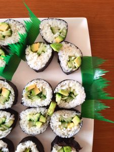 Avocado Cucumber Sushi Rolls