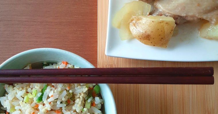 Braised Wings and potatoes with Veggies rice