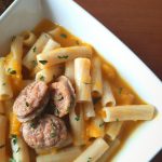 Mac and dairy-free nut-free cheese sauce close up