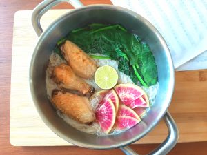 Vermicelli with Lemongrass wings and veggies