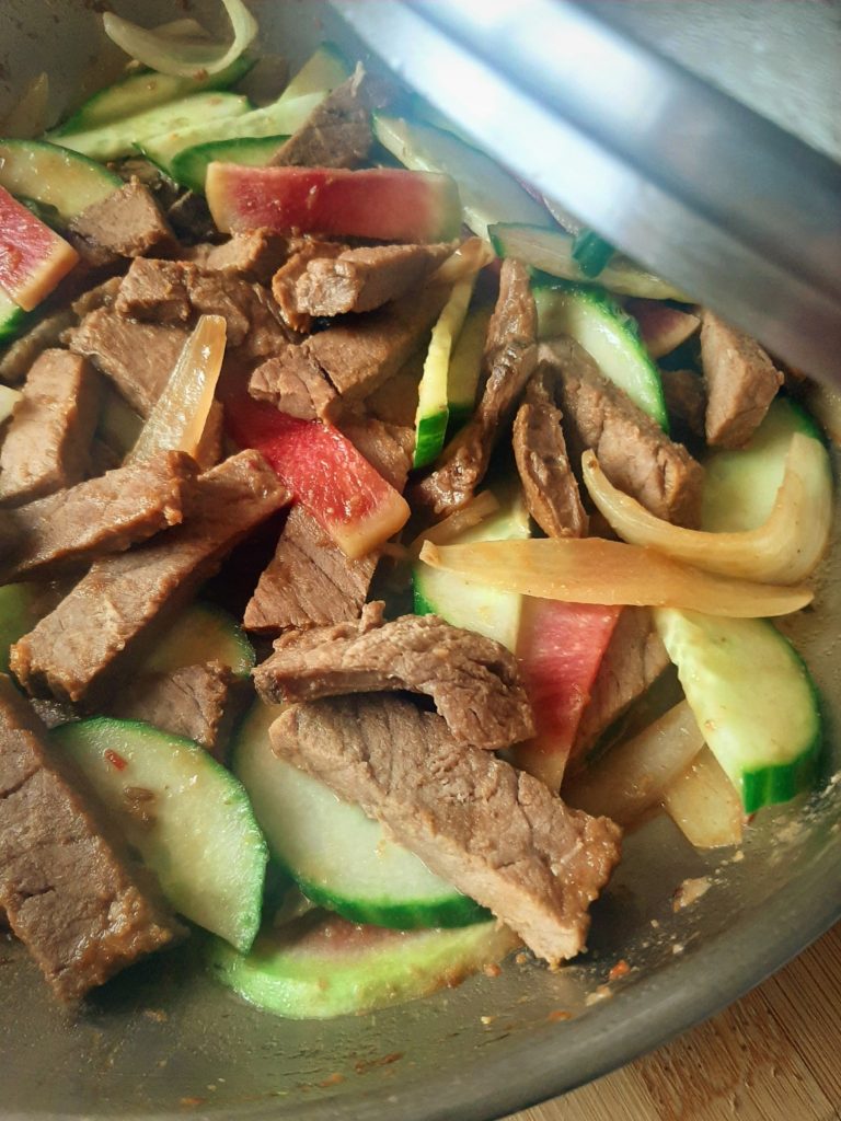 Roast beef stir-fry