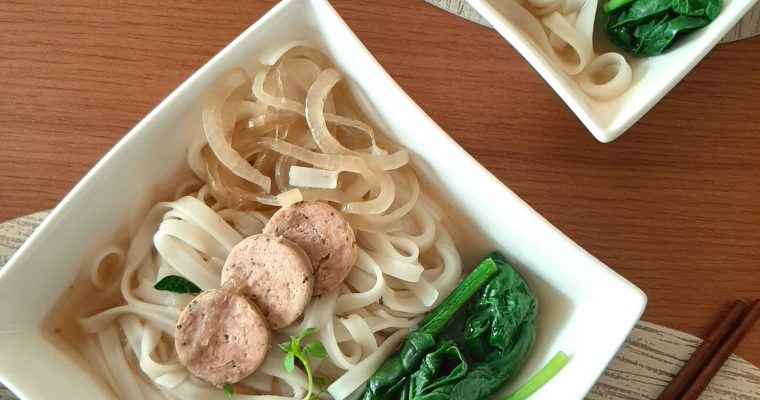 Chicken sausage pho