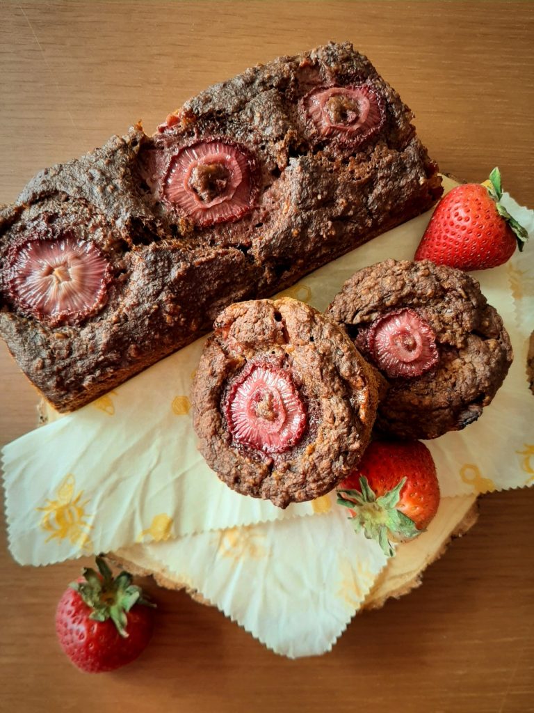 Strawberry Banana Bread Top view