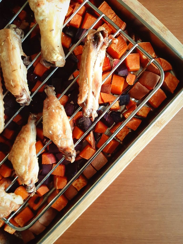 Rosemary Double Split Wings with Root Vegetables