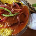 Hong Kong-style Pork Chop on Rice with tomato onion sauce