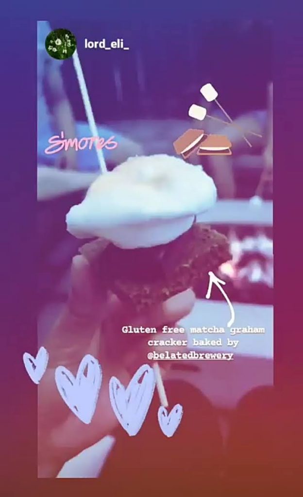 Instgram story smore with fire pit in background by Lordeli