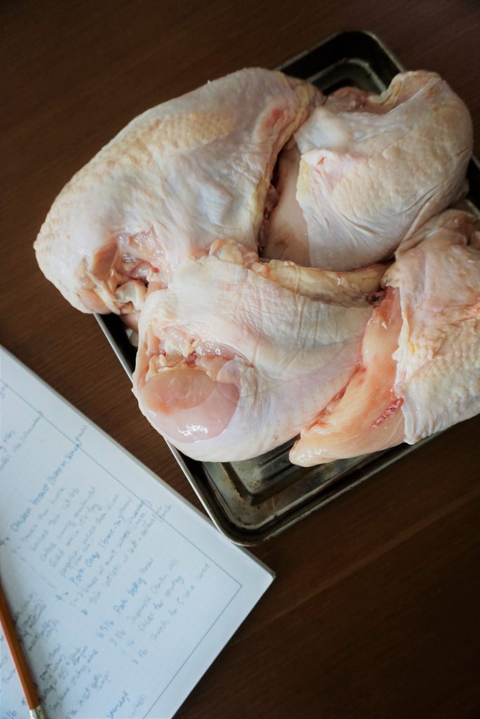 Bone-in chicken breast to be deboned