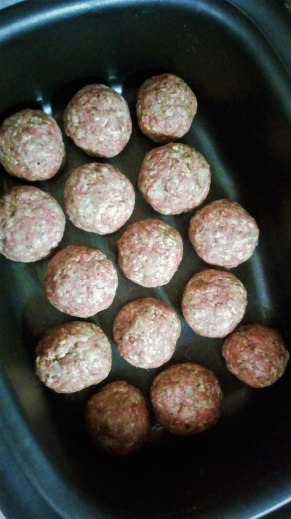 Batch cooking giant Italian meatballs