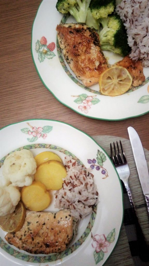 Pan fried herbed chicken breast