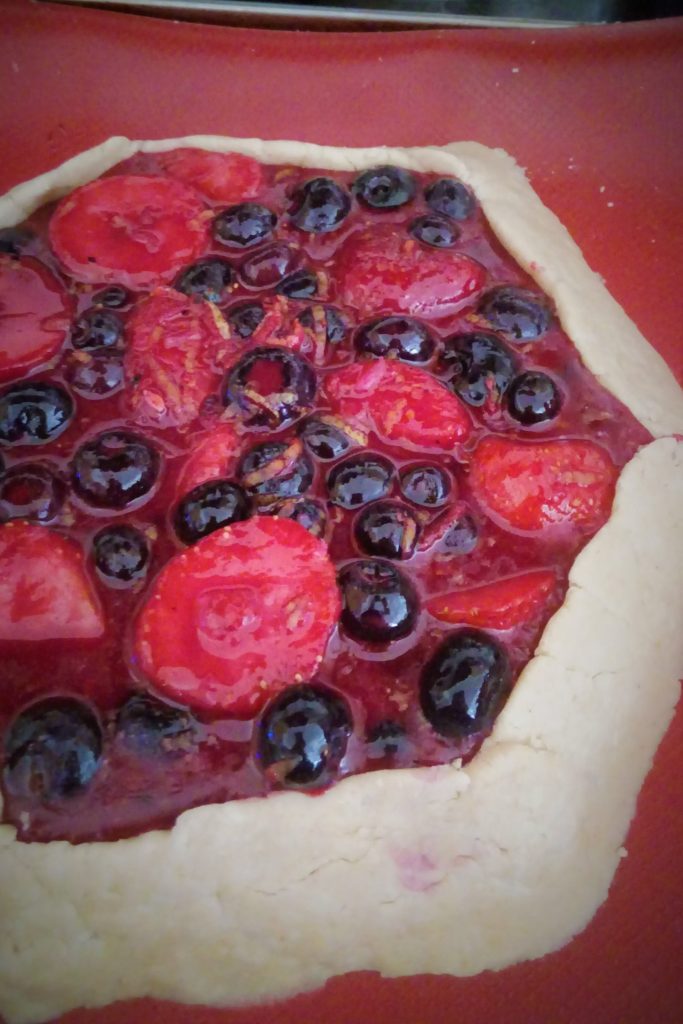 Field berry galette before baking