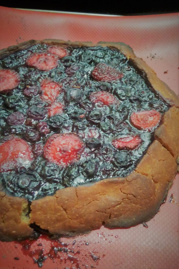 Field berry galette after baking